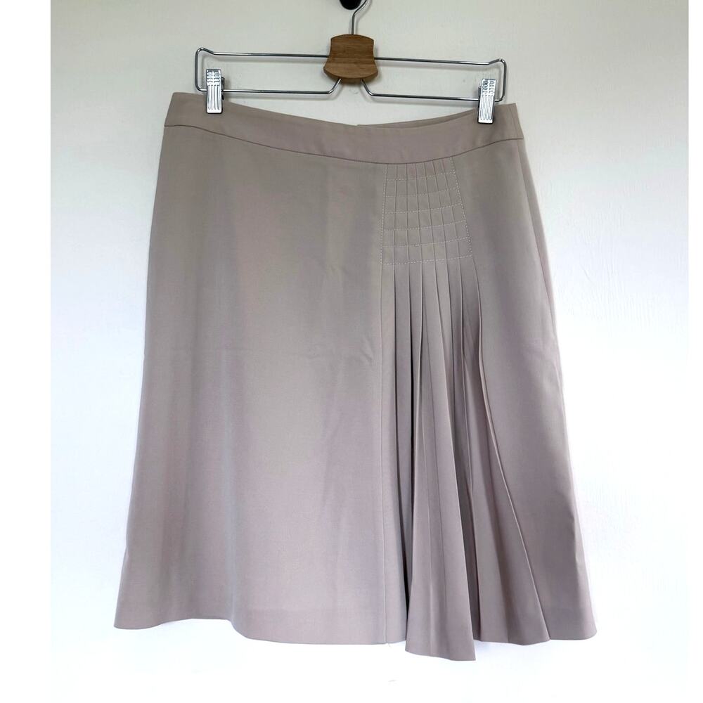 DOLCE & GABBANA | khaki light tan knife pleated knee length a line skirt